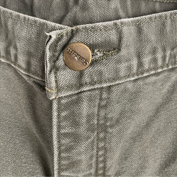 Carhartt Mens green flannel lined jeans pants size 38 X 27 carpenter - Picture 4 of 8